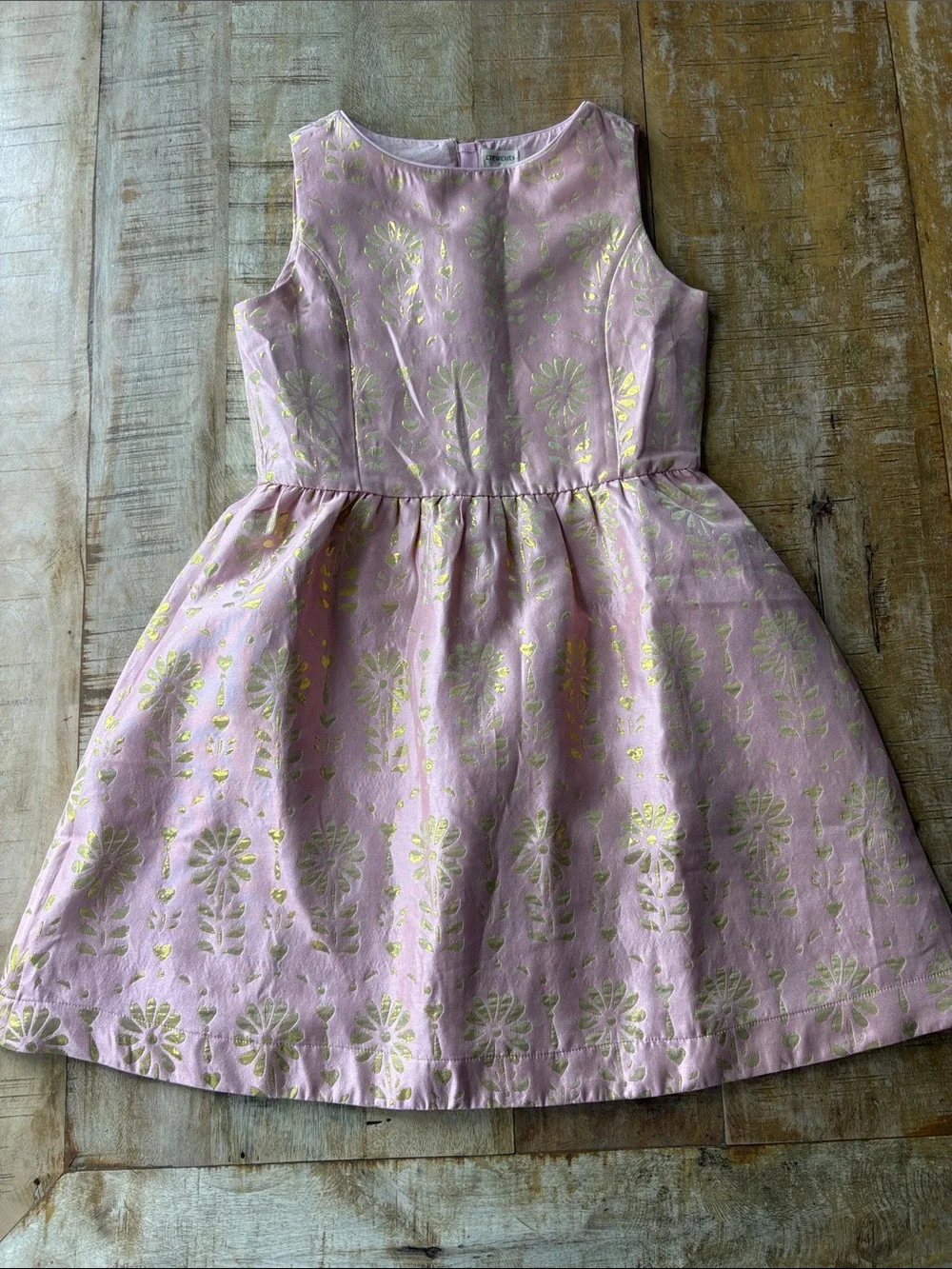 Crewcuts Girls' Pink & Metallic Gold  Party Dresses size 12/14